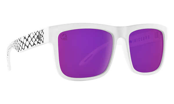 Spy DISCORD Slayco Matte White Viper w/ Happy Purple Spectra Mirror
