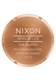 Nixon SENTRY LEATHER Rose Gold Gunmetal Brown