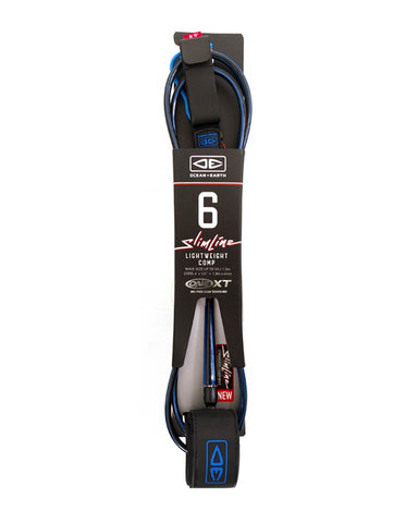 Ocean & Earth One-XT Slimline Comp 6'0" Surfboard Leash - Blue & Black