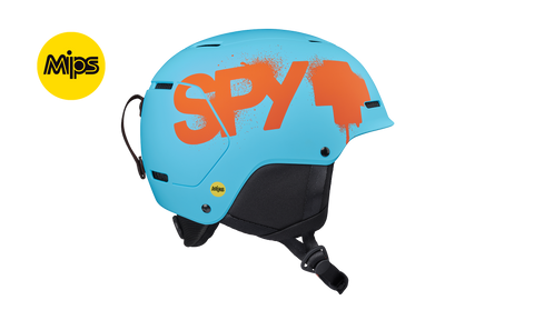 Spy Lil Astronomic MIPS Kids Helmet - Matte Blue w/ Orange splatter logo