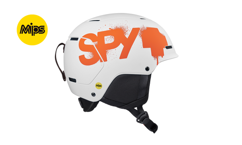 Spy Lil Astronomic MIPS Kids Helmet - Matte White w/ Orange splatter logo